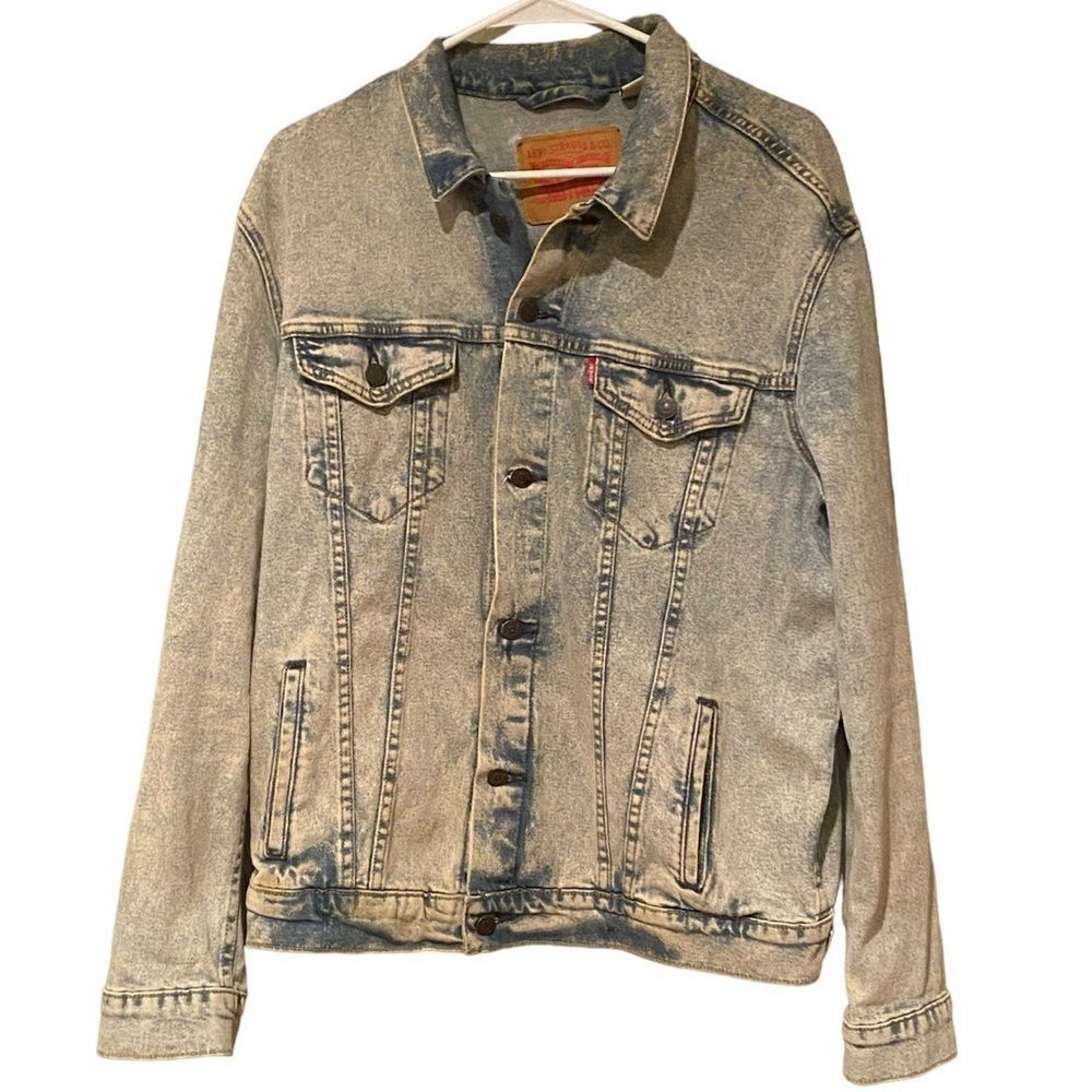 Levi’s Acid Washed Trucker Jean Jacket Large 80’s Style